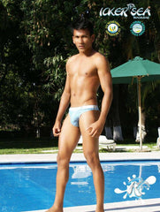 Icker Sea Sailor Stripe Belted Thong Swimwear COB-13-05