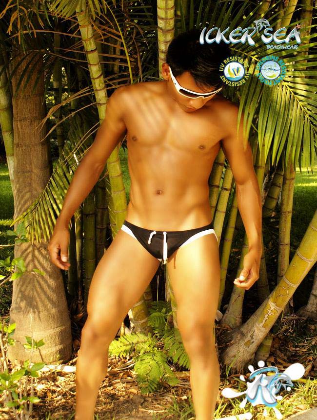 Icker Sea Contrast Trim Micro Slip Bikini Swimwear Black/White COB-13-12 Icker Sea Contrast Trim Micro Slip Bikini Swimwear Black/White COB-13-12