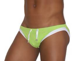 Icker Sea Contrast Trim Micro Slip Bikini Swimwear Green/White COB-13-14 Icker Sea Contrast Trim Micro Slip Bikini Swimwear Green/White COB-13-14