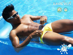 Icker Sea Contrast Trim & Stitching Cheeky Mini Bikini Swimwear Mango/White COB-13-25