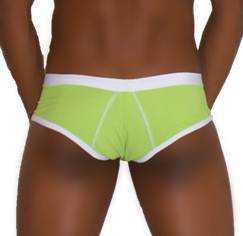 Icker Sea Contrast Trim & Stitching Cheeky Mini Bikini Swimwear Green/White COB-13-28 Icker Sea Contrast Trim & Stitching Cheeky Mini Bikini Swimwear Green/White COB-13-28
