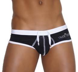 Icker Sea Contrast Trim & Stitching Cheeky Mini Bikini Swimwear Black/White COB-13-29 Icker Sea Contrast Trim & Stitching Cheeky Mini Bikini Swimwear Black/White COB-13-29