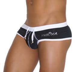 Icker Sea Contrast Trim & Stitching Cheeky Mini Bikini Swimwear Black/White COB-13-29 Icker Sea Contrast Trim & Stitching Cheeky Mini Bikini Swimwear Black/White COB-13-29