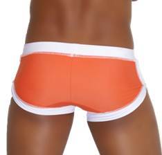 Icker Sea Curved Hemline U Shorts Square Cut Trunk Swimwear Orange COB-13-35 Icker Sea Curved Hemline U Shorts Square Cut Trunk Swimwear Orange COB-13-35