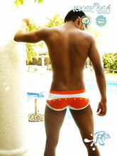 Icker Sea Eyelets Square Cut Trunk Swimwear Orange COB-13-42