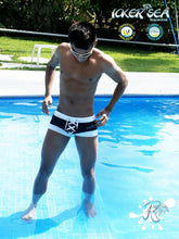 Icker Sea Legs Shoe Lace Pouch Square Cut Trunk Swimwear Black COB-13-43