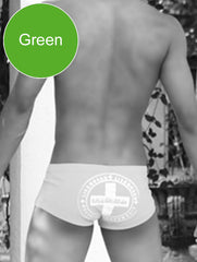 Icker Sea Lifeguard Brazilian Square Cut Trunk Swimwear Green COB-13-46