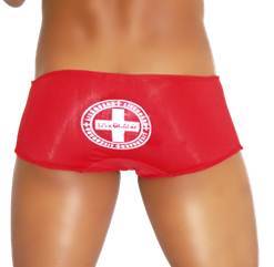 Icker Sea Lifeguard Brazilian Square Cut Trunk Swimwear Red COB-13-47 Icker Sea Lifeguard Brazilian Square Cut Trunk Swimwear Red COB-13-47