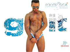 Icker Sea Zipper Front ACT Slip Bikini Swimwear Blue COB-14-GI02