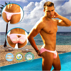 Icker Sea Kiss My Ass Back Cut Out Slip Bikini Swimwear Pink COB-14-KMA02