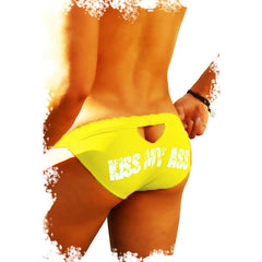 Icker Sea Kiss My Ass Back Cut Out Slip Bikini Swimwear Mango COB-14-KMA06