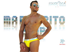 Icker Sea Sailor Belted Logo Slip Bikini Swimwear Mango/White COB-14-MS01