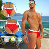 Icker Sea Sailor Belted Logo Slip Bikini Swimwear Red/White COB-14-MS02