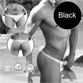 Icker Sea Contrast Stitching Tanga Thong Swimwear White/Black COB-14-WBT01