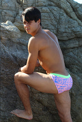 Icker Sea Letters Bikini Swimwear Pink/Green COB-15-01