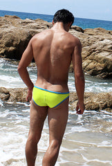 Icker Sea Contrast Trim Mini Brief Bikini Swimwear Green/Blue COB-15-30