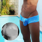 Icker Sea Low Rise Scrunched Back Cheeky Mini Square Cut Trunk Swimwear Sky Blue COB-19-08