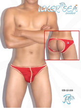 Icker Sea Contrast Stitching Jock Brief Jock Strap Underwear Red COI-12-153