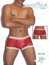 Icker Sea Contrast Stitching Mesh Boxer Brief Underwear Red COI-12-158
