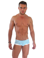 Icker Sea Sailor Stripe Logo Trim Mini Low Boxer Brief Underwear COI-14-14