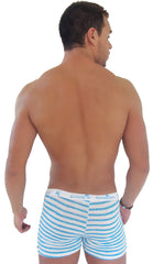 Icker Sea Sailor Stripe Side Slit Long Boxer Brief Underwear COI-14-17