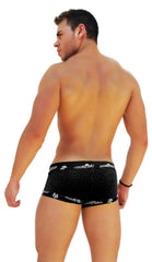 Icker Sea Logo Trim Lace Front Boxer Brief Underwear Black COI-14-BLACK-07