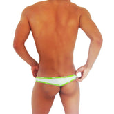 Icker Sea Fresh Dots Logo Trim Brazilian Thong Underwear Green COI-14-FD-01