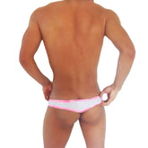 Icker Sea Fresh Dots Logo Trim Brazilian Thong Underwear Pink COI-14-FD-01