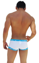 Icker Sea Fresh Dots Logo Trim Boxer Brief Underwear Blue COI-14-FD-02