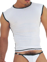 Icker Sea Fresh Dots Logo Trim Muscle Top T Shirt Black COI-14-FD-04