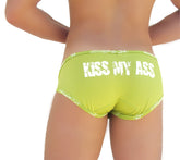 Icker Sea Logo Trim Kiss My Ass Brief Underwear Green COI-14-GREEN-03