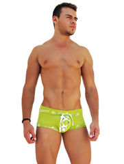 Icker Sea Logo Trim Lace Front Boxer Brief Underwear Green COI-14-GREEN-07