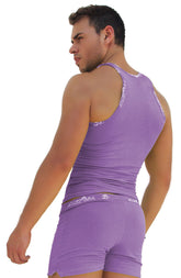 Icker Sea Logo Trim Kiss My Ass Tank Top T Shirt Purple COI-14-PURPLE-09