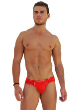 Icker Sea Logo Trim Kiss My Ass Brief Underwear Red COI-14-RED-03