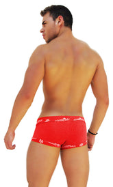 Icker Sea Logo Trim Lace Front Boxer Brief Underwear Red COI-14-RED-07