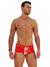 Icker Sea Logo Trim Lace Front Boxer Brief Underwear Red COI-14-RED-07