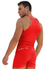 Icker Sea Logo Trim Kiss My Ass Tank Top T Shirt Red COI-14-RED-09