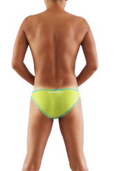 Icker Sea Contrast Stitching Slip Bikini Underwear Green COI-16-05