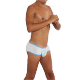 Icker Sea Logo Pouch Contrast Trim Mini Boxer Brief Underwear White/Blue COI-16-08BL