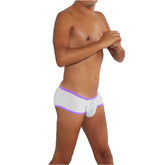 Icker Sea Logo Pouch Contrast Trim Mini Boxer Brief Underwear White/Purple COI-16-08MO