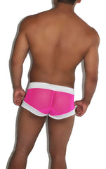 Icker Sea Sheer Lace Up Front Boxer Brief Underwear Pink COI-17-01
