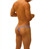 Icker Sea Superhero Stripe Cut Out Y Back G String Unterwäsche Blau COI-18-03