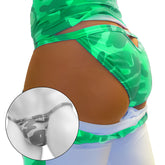 Icker Sea Camouflage Back Cut Out Micro Slip Tanga Bikini Underwear Green COI-21-01