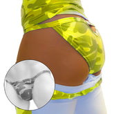 Icker Sea Camouflage Back Cut Out Micro Slip Tanga Bikini Underwear Mango COI-21-01