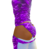 Icker Sea Camouflage Back Cut Out Micro Slip Tanga Bikini Underwear Purple COI-21-01