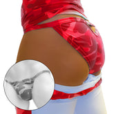 Icker Sea Camouflage Back Cut Out Micro Slip Tanga Bikini Underwear Red COI-21-01