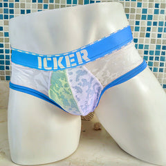 Icker Sea Acid Mesh Piping Brief Underwear Blue COI-21-02