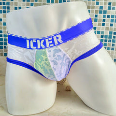 Icker Sea Acid Mesh Piping Brief Underwear Royal Blue COI-21-02