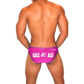 Icker Sea Kiss My Ass Contrast Stitching Bikini Underwear Fuchsia COI-22-02