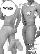 Icker Sea contrast line thong swimwear white with subtle waistband logo for men made from lightweight fabric